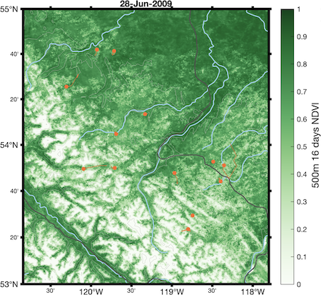 screenshot of tracking data animation