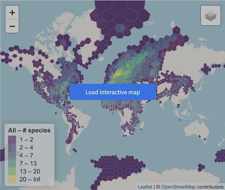 screenshot of the MoveTraits interactive map