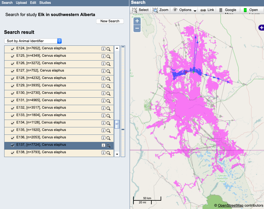 Image of track with outliers.